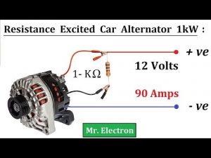 12v 90 Amps Car Alternator to 1000 Watts Resistor Excited Generator